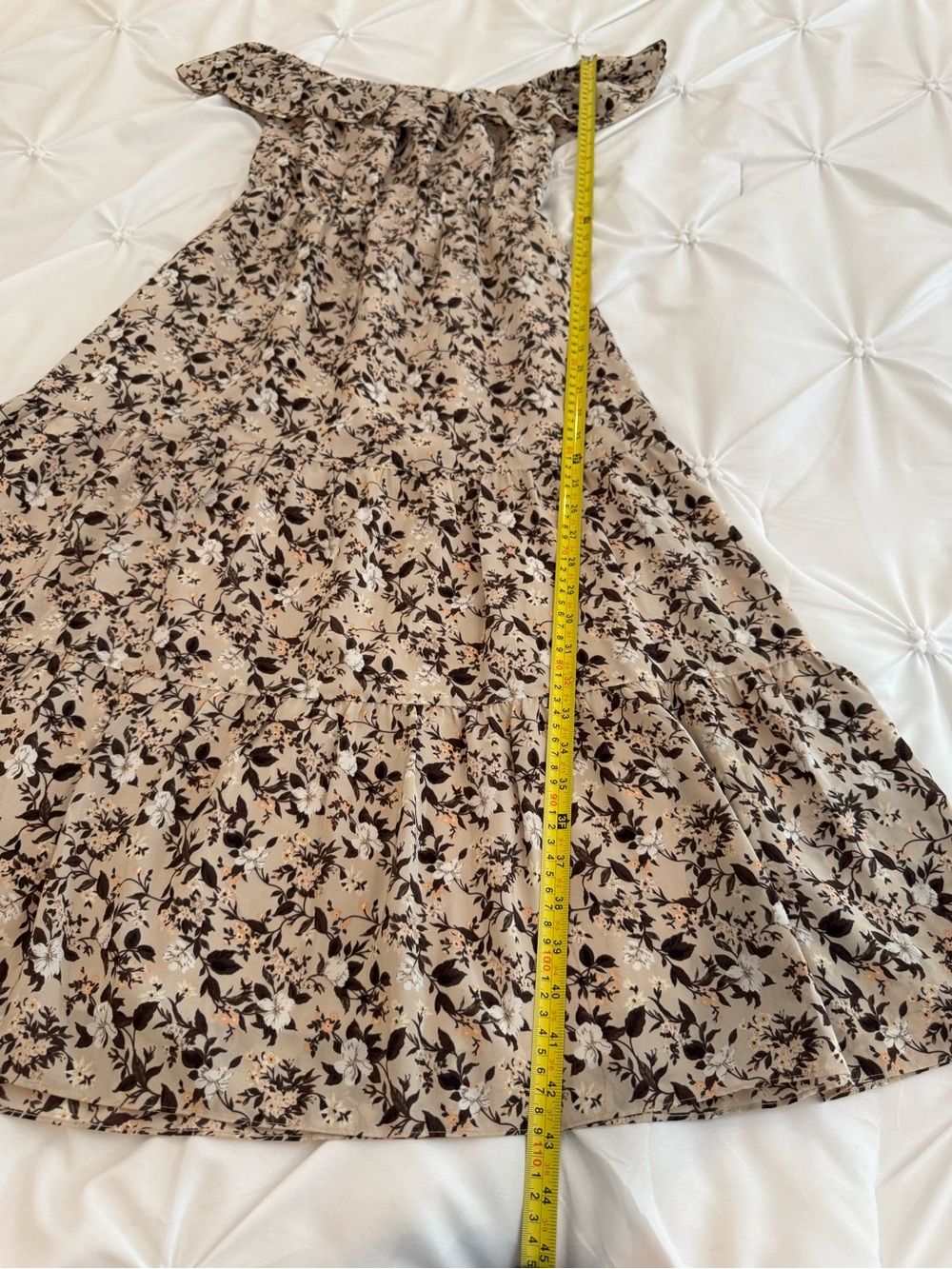 Club Monaco Silk Floral Off-Shoulder Ruffle Midi Dress Size 0 Boho Romantic - Picture 9 of 14